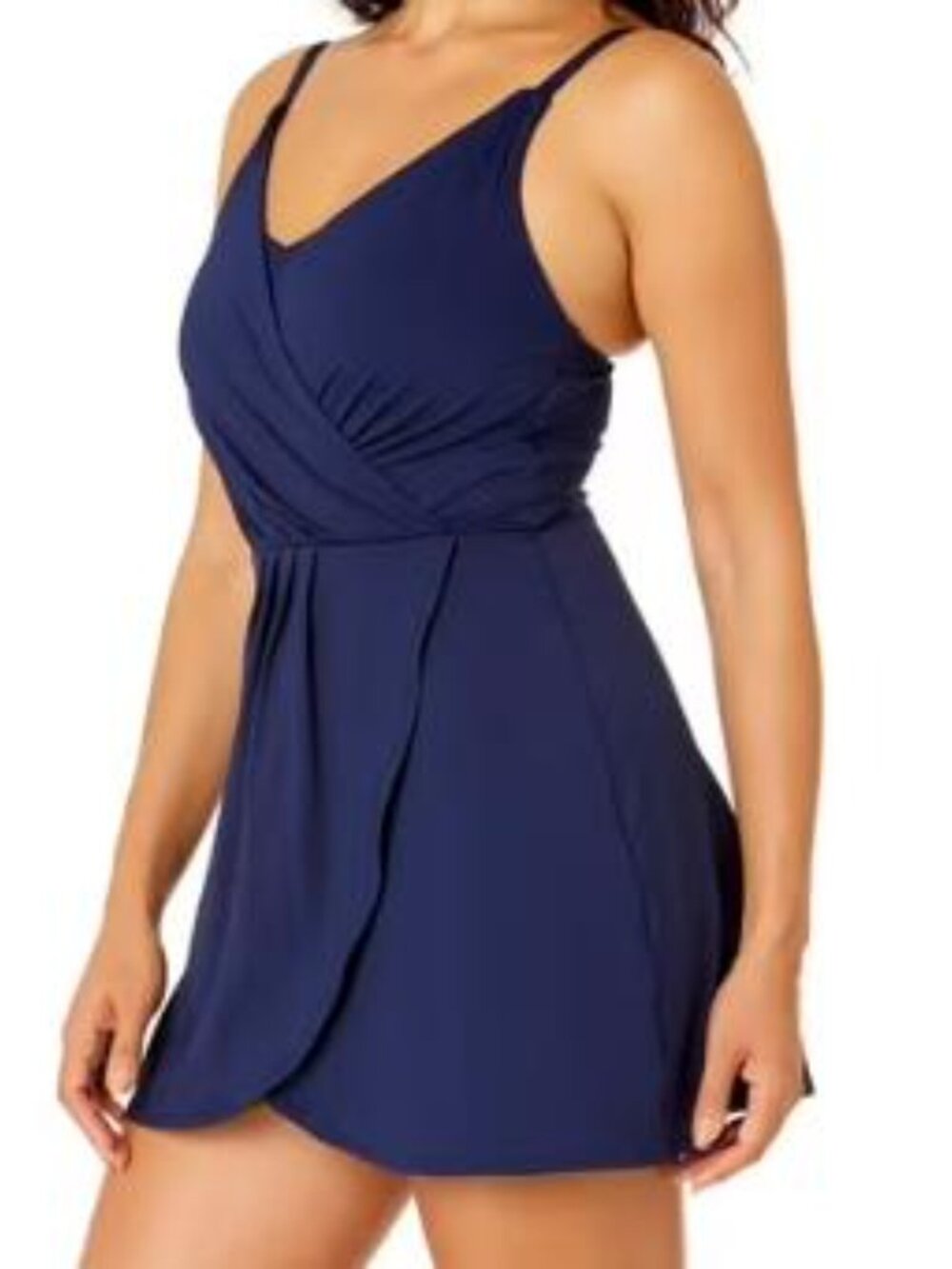 Lands' End Women's Nylon Spandex Swim Dress Bathing Suit Navy Size Small